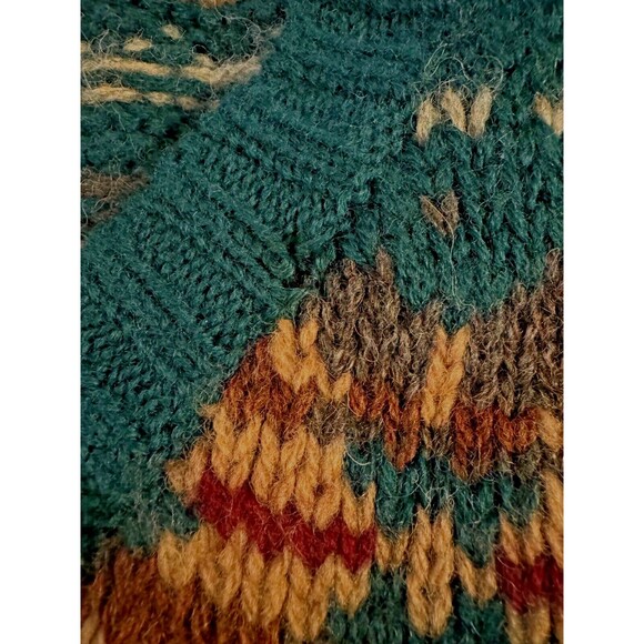 Vintage 90’s Jos. J. Oliver 100% Wool Sweater Sz Large Green Striped READ - Picture 7 of 7